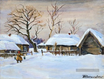  petrov - DOBROE IN THE WINTER Petrovich Konchalovsky paysage de neige